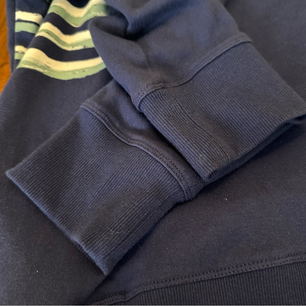 Tommy Hilfiger Sport Navy Blue Striped Logo Hooded Women’s Sweatshirt Large - Picture 7 of 7